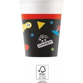 Procos Gaming Party Paper Cups 200 ml, 8-Pack (93771)