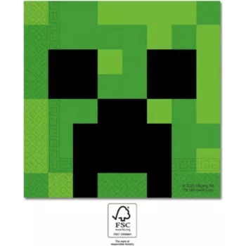 Procos Minecraft Party dwuwarstwowe papierowe serwetki 20 szt. (95443)