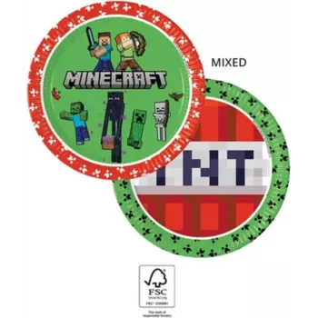Procos Minecraft Party Paper Plates 23 cm 8-Pack 95441