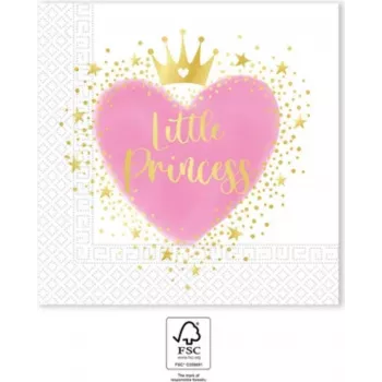 Procos My Little Princess Serwetki Papierowe 2-warstwowe 33x33 cm, 20 sztuk, Wielokolorowy Nadruk Księżniczki (96478)