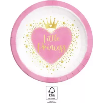 Procos My Little Princess Papierowe Talerzyki 23cm 8-Pak (96476)