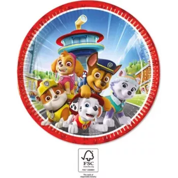 Procos Paw Patrol Papierowe Talerze 8-Pak, 23 cm, Wielokolorowe 95597