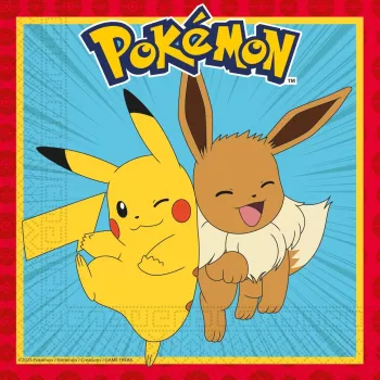 Procos Pokemon 2-warstwowe papierowe serwetki 20 szt., 33 x 33 cm, wielokolorowe 98393