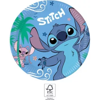 Procos Stitch & Angel Papierowe Talerze 8-Pak 23cm Disney Lilo & Stitch Artykuły Imprezowe 96794
