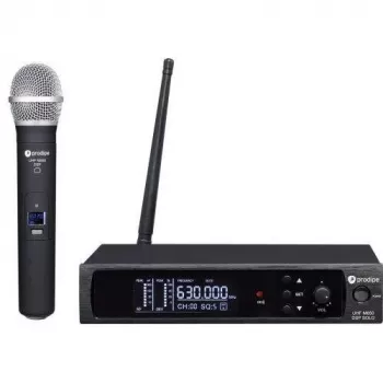 Prodipe M850 DSP SOLO UHF F5 Bezprzewodowy system wokalny z dynamicznym mikrofonem kardioidalnym, odbiornikiem True Diversity, 100 kanałów do wyboru, wbudowanym DSP, zasięg 100 m