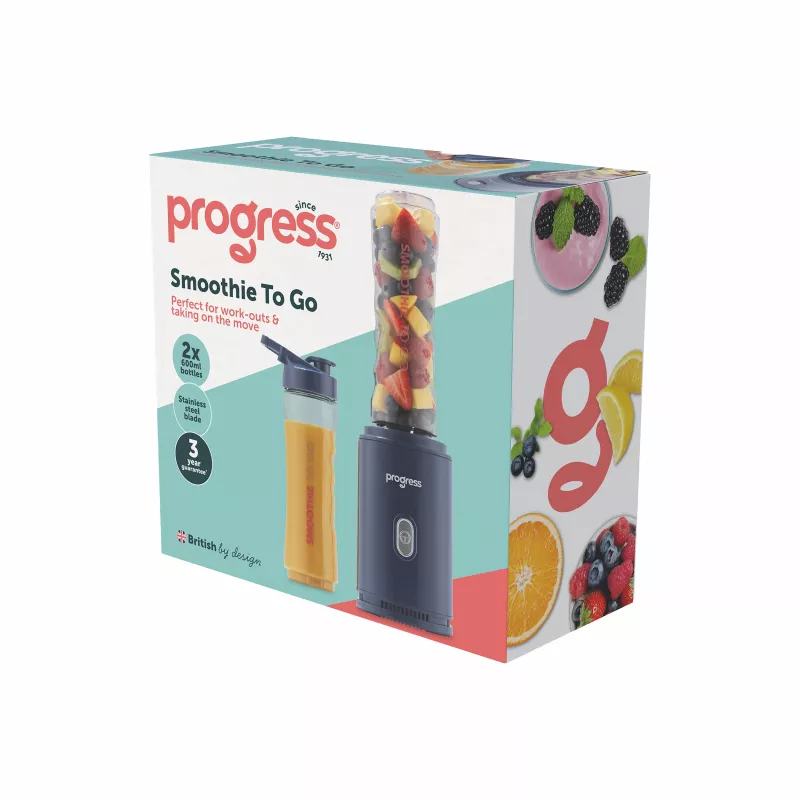 Progress EK6693PVDE Smoothie To Go Blender osobisty 300 W Czarny/Stal nierdzewna