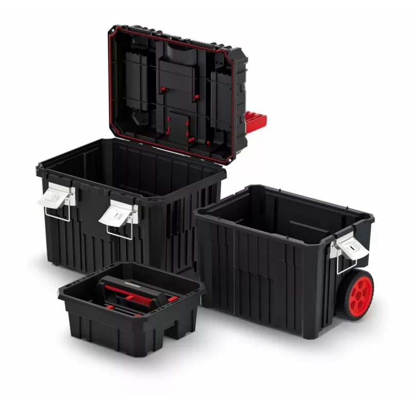 PROSPERPLAST Kistenberg Heavy Mobile Tool Box 40L Black/Red z Kołami