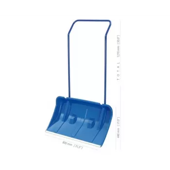 PROSPERPLAST PP. Podwójna łopata do śniegu Arctic Blue 80 cm z uchwytem stalowym