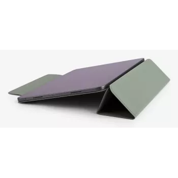 Etui ochronne do iPad Air 13 (2024/2025) - Grafitowo-czarny wegański skóropodobny folio ze stojakiem, zamykanie magnetyczne, obsługa Apple Pencil, ochrona przed upadkiem klasy wojskowej