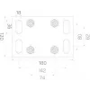 PSG 60.00P.80.19 Zestaw wózków do bramy wspornikowej na szynę 80x80x5 mm, nośność 400 kg, 2 wózki z 5 stalowymi rolkami każdy, stal ocynkowana