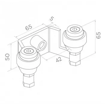 PSG 60.022.7016 Górny wspornik prowadnicy bramy przesuwnej, rolki 42 mm, antracytowy szary RAL7016