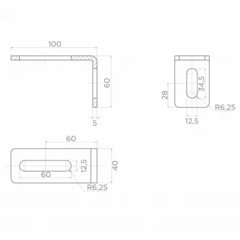 PSG 60.041 Wspornik rolki prowadzącej 100x60mm stal ocynkowana