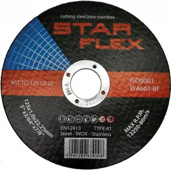 PSG Star Flex T41-125-1.0 WA60T-BF-INOX Tarcza do cięcia 125 x 1,0 mm do stali nierdzewnej