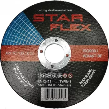 PSG Star Flex T41-125-1.6 WA46T-BF-INOX Tarcza do cięcia stali nierdzewnej 125 mm x 1.6 mm x 22.23 mm