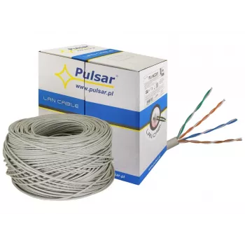 PULSAR PU-NC201 Kabel skrętkowy U/UTP, Cat 5e, 24AWG, Szary