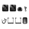 PULUZ PU3153B Bezprzewodowy mikrofon krawatowy 1 TX + 1 RX, 2.4GHz, USB-C, pojemnościowy dookólny, redukcja szumów, Plug-and-Play dla Android i PC