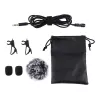 PULUZ PU424 Mikrofon Lavalier 1.5m 3.5mm TRRS Dookólny Pojemnościowy Klipsowany do Smartfonów, Aparatów DSLR, Laptopów - Czarny