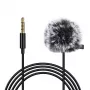 PULUZ PU424 Mikrofon Lavalier 1.5m 3.5mm TRRS Dookólny Pojemnościowy Klipsowany do Smartfonów, Aparatów DSLR, Laptopów - Czarny