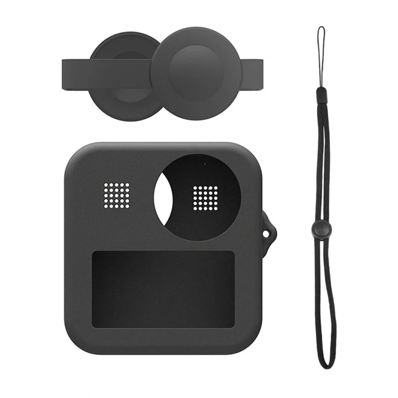 PULUZ PU454B silikonowe etui do GoPro Max z osłoną obiektywu i paskiem na nadgarstek, czarne