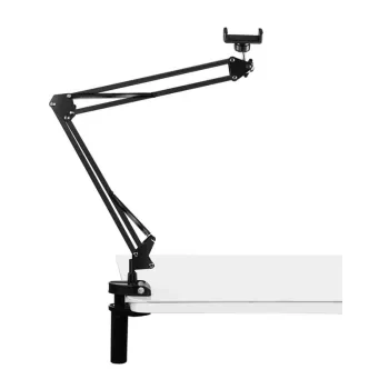 PULUZ PU650B Uchwyt do transmisji na żywo z uchwytem na telefon (czarny) – statyw biurkowy z 16cm lampą pierścieniową LED