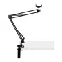 PULUZ PU650B Uchwyt do transmisji na żywo z uchwytem na telefon (czarny) – statyw biurkowy z 16cm lampą pierścieniową LED