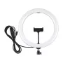 PULUZ PU656B 10-calowy pierścieniowy LED z uchwytem na telefon i statywem, 12W, 3000K-6500K, zasilany USB, do transmisji na żywo, TikTok, YouTube, makijażu, fotografii
