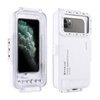 PULUZ PU9010W Wodoszczelna obudowa do iPhone – podwodny etui do 45 m, biały