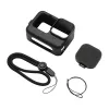 PULUZ silikonowe etui do GoPro HERO12, HERO11, HERO10, HERO9 Black z osłoną obiektywu i paskiem (czarne)