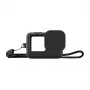 PULUZ silikonowe etui do GoPro HERO12, HERO11, HERO10, HERO9 Black z osłoną obiektywu i paskiem (czarne)