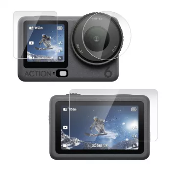 PULUZ Zestaw ochronny z hartowanego szkła na ekran i obiektyw do DJI Osmo Action 3/4 (3 szt.)