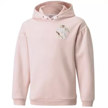 PUMA Alpha Hoodie FL Bluza z kapturem jasnoróżowa dziecięca 116 cm