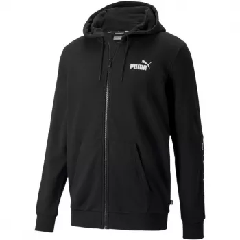 PUMA ESS+ Tape Full-Zip Hoodie TR Black 848768 01 Męska bluza polarowa z taśmami na rękawach
