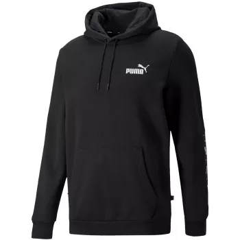 PUMA ESS+ Tape Bluza z Kapturem FL Męska Bluza z Kapturem Fleece Czarna