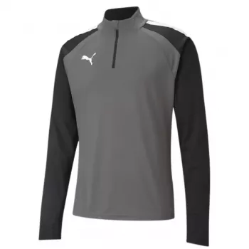 PUMA teamLIGA 1/4 Męska Bluza Zapinana na Zamek Szaro-Czarna
