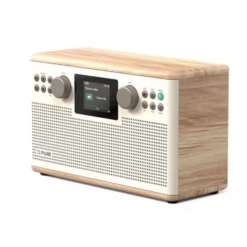 PURE ACOUSTICS Pure Classic H6 Radio cyfrowe, DAB+/FM/radio internetowe, Bluetooth, bawełniana biel/dąb (EU/UK)