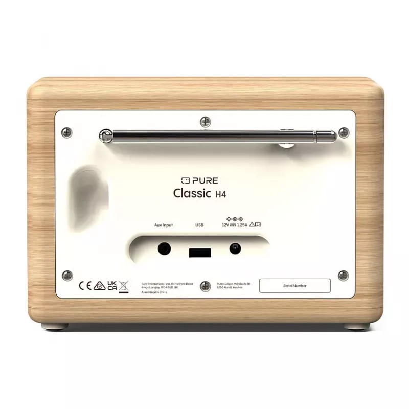 Pure Classic H4 DAB/DAB+/FM Digital Radio with Bluetooth, Cotton White/Oak