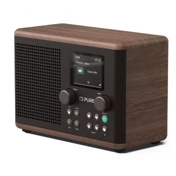 Pure Classic H4 Radio DAB+ FM Z Bluetooth 5.3, Coffee Black/Walnut, 10W