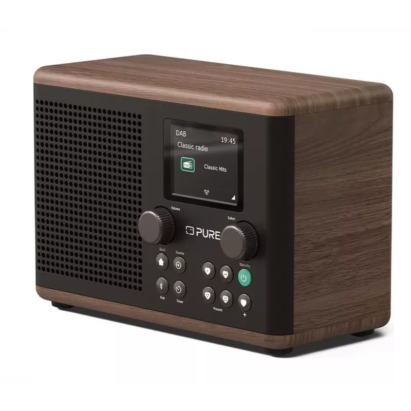 Pure Classic H4 Radio DAB+ FM Z Bluetooth 5.3, Coffee Black/Walnut, 10W