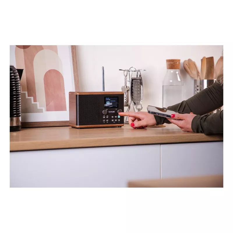 Pure Classic H4 Radio DAB+ FM Z Bluetooth 5.3, Coffee Black/Walnut, 10W