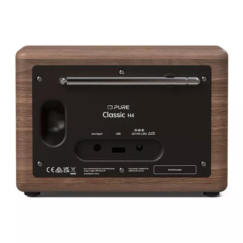Pure Classic H4 Radio DAB+ FM Z Bluetooth 5.3, Coffee Black/Walnut, 10W