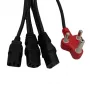 PWR Dedicated to 3 Headed Cable 3.8m - 3-w-1 USB-A do Lightning, USB-C, Micro-USB pleciony kabel do ładowania i transmisji danych, czarny