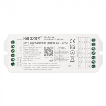 MiBoxer PZ5 sterownik LED 5w1, Zigbee 3.0 + 2,4 GHz RF, 12–48 V, 20 A