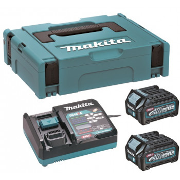 Makita 191J81-6 XGT 40 V max zestaw akumulatorów, 2 × BL4025 2,5 Ah, DC40RA, MAKPAC