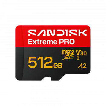 SanDisk Extreme PRO microSDXC 512 GB UHS-I A2 V30, do 250/170 MB/s, SDSQXCJ-512G-GS6MA