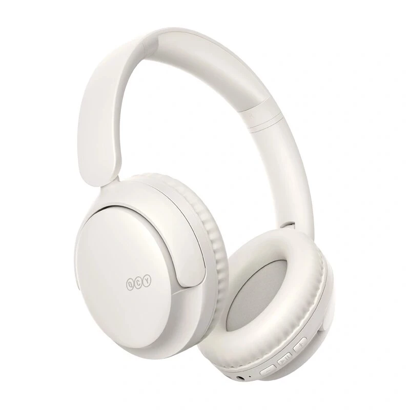 QCY H2S Lite White On-Ear Bluetooth Headphones