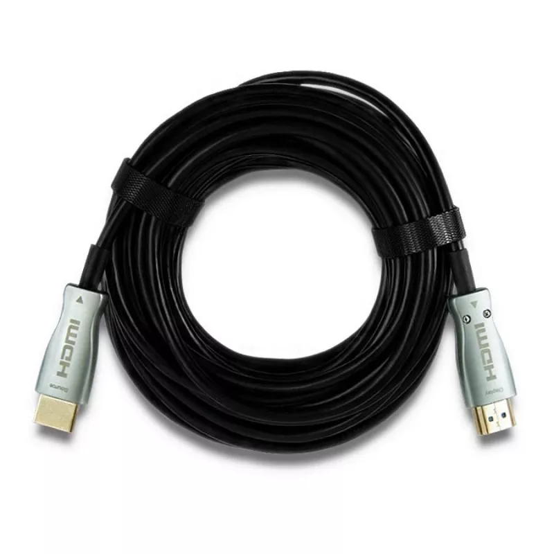 Qoltec 50474 Kabel HDMI 1.4 High Speed z Ethernetem, 30 m, Złącza pozłacane, Potrójne ekranowanie, Czarny/Srebrny