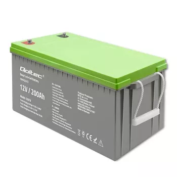 Qoltec 53079 Akumulator żelowy głębokiego rozładowania 12V 200Ah (62,5kg)