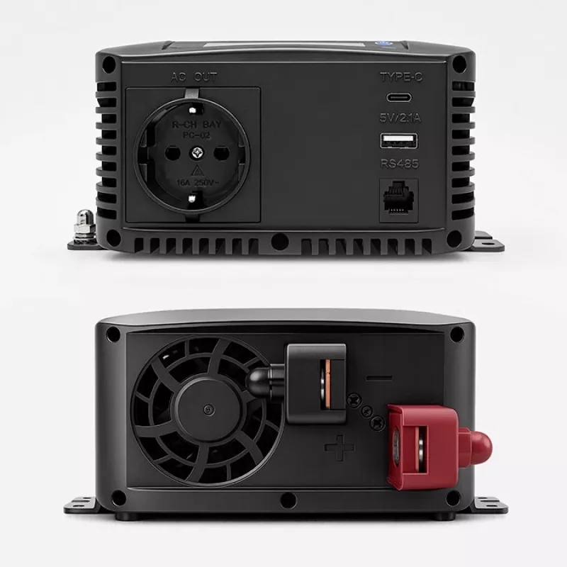 Falownik Qoltec Pure Sine Wave 12V na 230V 1000W/2000W z LCD, USB, USB-C, kompatybilny z LiFePO4/GEL/AGM