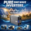 Qoltec Inwerter czystej fali sinusoidalnej 12V na 230V 1500W/3000W z LCD USB USB-C dla LiFePO4 GEL AGM