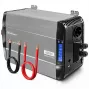 Qoltec Inwerter czystej fali sinusoidalnej 12V na 230V 3000W/6000W z LCD, USB, USB-C, kompatybilny z LiFePO4/GEL/AGM